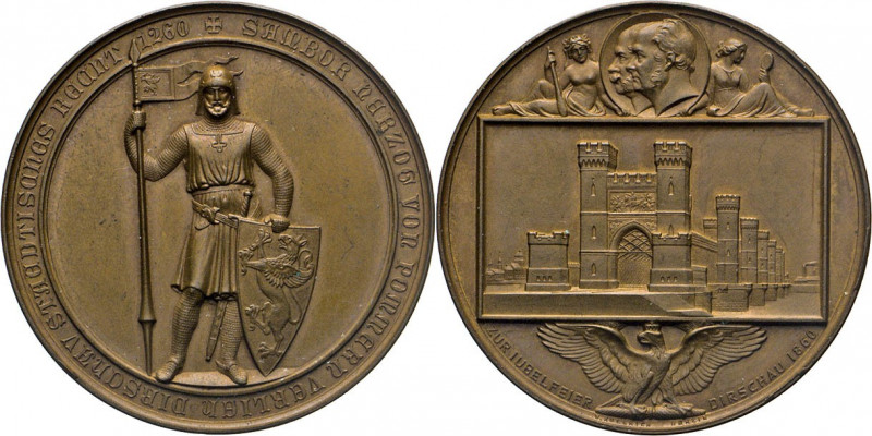 MEDAILLEN und PLAKETTEN
STÄDTEMEDAILLEN
Dirschau. Bronzemedaille 1860 (v. Kull...