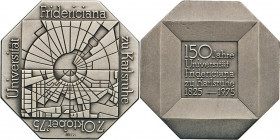 MEDAILLEN und PLAKETTEN
STÄDTEMEDAILLEN
Karlsruhe. Achteckige Silbermedaille 1975 auf die 150-Jahrfeier der Universität Fridericiana zu Karlsruhe. S...