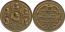 MEDAILLEN und PLAKETTEN
STÄDTEMEDAILLEN
Königsberg. Bronzemedaille 1855 (v. Kullrich) auf das 600-jährige Stadtjubiläum von Königsberg. Um das Medai...