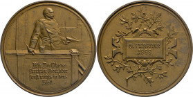MEDAILLEN und PLAKETTEN
PERSONEN-MEDAILLEN
Bismarck, Otto von (*1815, †1898). Bronzemedaille 1888 (v. Lauer) auf seine Rede im Reichstag. Hüftbild B...