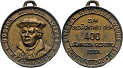 MEDAILLEN und PLAKETTEN
PERSONEN-MEDAILLEN
Tragbare Eisengussmedaille 1883 a.s. 400. Geburtstag. Brustbild fast von vorn. Rs. 5 Zeilen Schrift. Slg....