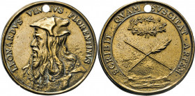 MEDAILLEN und PLAKETTEN
PERSONEN-MEDAILLEN
Vinci, Leonardo da (*1452, †1519). Italienischer Maler, Architekt und Bildhauer. Bronzemedaille o.J. (166...