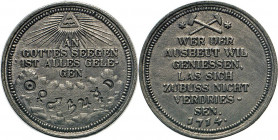 MEDAILLEN und PLAKETTEN
THEMEN-MEDAILLEN
Allgemein. Zinnmedaille 1714. AN GOTTEN SEEGEN IST ALLES GELEGEN. Rs. WER DER AUSBEUT WILL GENIESSEN, LAS S...