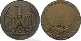 MEDAILLEN und PLAKETTEN
THEMEN-MEDAILLEN
Einseitige Bronzemedaille o.J. (v. E. Greier) mit dem Kaiseradler, dessen Flügel einen Raum für Gravuren um...