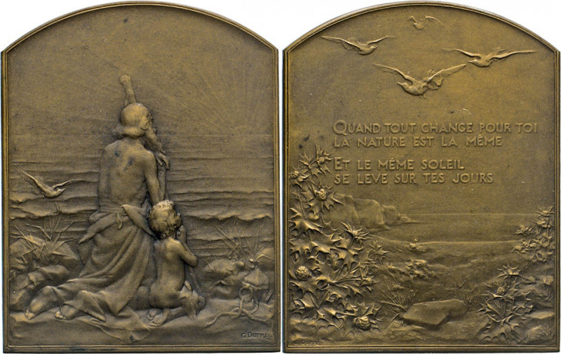 MEDAILLEN und PLAKETTEN
THEMEN-MEDAILLEN
Einseitige Bronzeplakette 1910 (v. A....