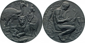 MEDAILLEN und PLAKETTEN
THEMEN-MEDAILLEN
Kriegsmetall-Medaille 1918 (v. J. Müllner). Löwe, Känguruh, Strauß, Fisch und Fliege. Rs. Sitz. Nackter Lei...