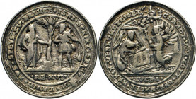 MEDAILLEN und PLAKETTEN
THEMEN-MEDAILLEN
RELIGION. Erzgebirge. Silbermedaille o.J. (16. Jhdt.). Isai schickt David um Speisen. Rs. Mariae Verkündgun...
