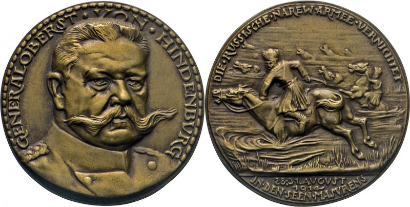 MEDAILLEN und PLAKETTEN
WELTKRIEGSMEDAILLEN
Bronzegussmedaille 1914 auf Hinden...