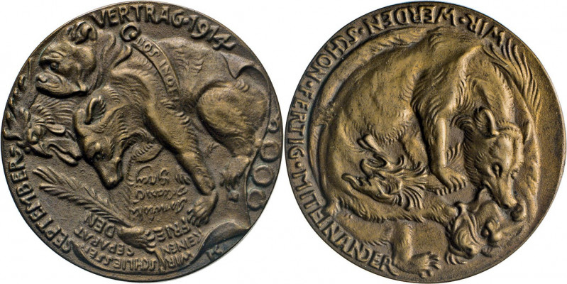 MEDAILLEN und PLAKETTEN
WELTKRIEGSMEDAILLEN
Bronzegussmedaille 1914 auf den Se...