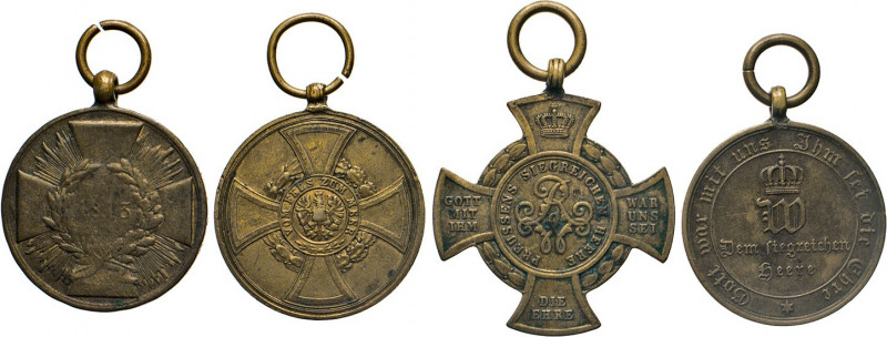 ORDEN • EHRENZEICHEN • MILITARIA
Preussen. Lot von vier tragbaren Denkmedaillen...