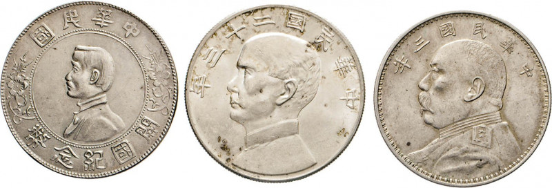 AUSLÄNDISCHE MÜNZEN
CHINA
Republik. 1 Yuan (Dollar), Jahr 3 (1914). Brustbild ...