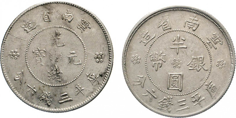 AUSLÄNDISCHE MÜNZEN
CHINA
Yunnan Provinz. 50 Cents o.D. (1911-15). KM 257. 50 ...