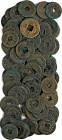 AUSLÄNDISCHE MÜNZEN
CHINA
Lot mit über 90 kupfernen bzw. bronzenen Cashmünzen, ca. 18. und 19. Jhdt, wenige Stücke wohl auch früher. Ca. 20 bis 25 m...