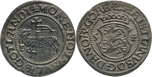 AUSLÄNDISCHE MÜNZEN
DÄNEMARK
Christian III., 1535–1559. Skilling 1554, Kopenha...