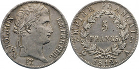 AUSLÄNDISCHE MÜNZEN
FRANKREICH
Napoleon, 1804–1815. 5 Francs 1812 A. Dav. 85. KM 694. Schön 42. 24,96 g.
ss-vz
