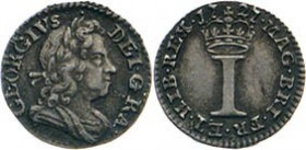 AUSLÄNDISCHE MÜNZEN
GROSSBRITANNIEN
Georg I., 1714–1727. Maundy-Penny 1727, London. Belorbeertes Brustbild r. Rs. Krone über Wertzahl I. Spink 3657....