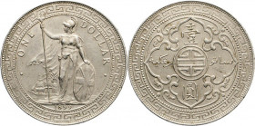 AUSLÄNDISCHE MÜNZEN
GROSSBRITANNIEN
Trade-Dollar 1899 B, Bombay. Dav. 407. 26,95 g. Winz. Rdk.
ss-vz