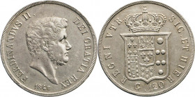 AUSLÄNDISCHE MÜNZEN
ITALIEN
NEAPEL-SIZILIEN. Ferdinand II., 1830–1859. Piaster zu 120 Grani 1842. Dav. 174. KM 153B. 27,50 g. 
ss-vz
