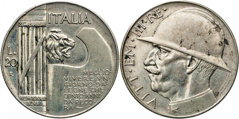 AUSLÄNDISCHE MÜNZEN
ITALIEN
KÖNIGREICH. Vittorio Emanuelle III., 1900–1946. 20...