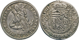 AUSLÄNDISCHE MÜNZEN
RÖMISCH-DEUTSCHES REICH
Erzherzog Ferdinand, 1564–1595. Taler o.J., Ensisheim. Geharnischtes, älteres Hüftbild mit ge­ schultert...