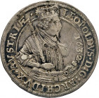 AUSLÄNDISCHE MÜNZEN
RÖMISCH-DEUTSCHES REICH
Erzherzog Leopold V., 1619–1632. Taler 1632, Hall. Hüftbild mit geschultertem Zepter. Rs. Das vom Erzher...