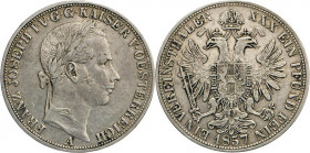 AUSLÄNDISCHE MÜNZEN
RÖMISCH-DEUTSCHES REICH
Vereinstaler 1857 A. Thun 445. Dav. 21. J. 312.
ss