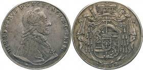 AUSLÄNDISCHE MÜNZEN
RÖMISCH-DEUTSCHES REICH
Hieronymus von Colloredo, 1772–1803. Konventionstaler 1792, Salzburg. Brustbild r., darunter Mzz. M. Rs....