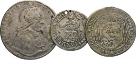 AUSLÄNDISCHE MÜNZEN
RÖMISCH-DEUTSCHES REICH
Lot: Taler 1802, Hier. von Colloredo. Hsp., poliert, s. ½ Taler 1700, Joh. Ernst von Thun-Hohenstein. Hs...
