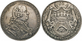 AUSLÄNDISCHE MÜNZEN
RÖMISCH-DEUTSCHES REICH
BATTHYANI. Karl Joseph, 1764–1772. Taler 1764. Geharn. Brustbild mit langem Zopf n.r. im Armabschnitt I....