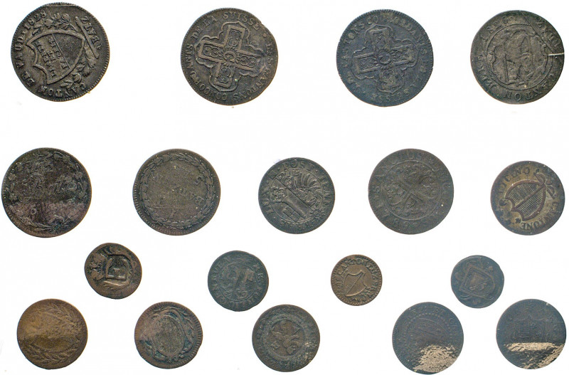AUSLÄNDISCHE MÜNZEN
LOTS ausländischer Münzen
Lot von 18 Kupfer/Billon-Kleinge...