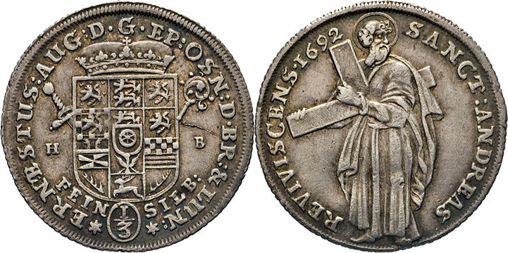 DEUTSCHE MÜNZEN VOR 1871
BRAUNSCHWEIGISCHE LANDE
Ernst August, 1679–1698 in Ca...