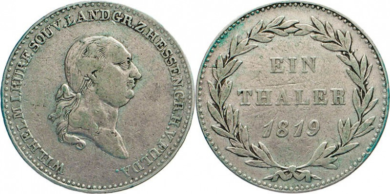 DEUTSCHE MÜNZEN VOR 1871
HESSEN
 Wilhelm IX,. (Wilhelm I.), 1803–1821. Taler 1...