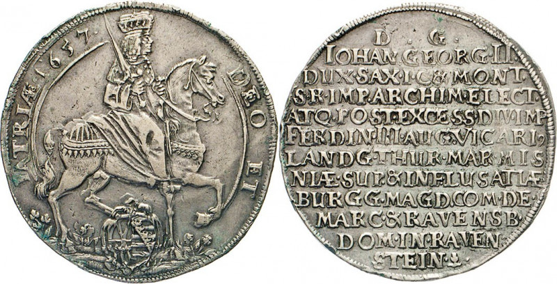 DEUTSCHE MÜNZEN VOR 1871
SACHSEN
Johann Georg II., 1656–1680. Vikariats-Taler ...