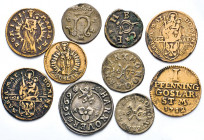 DEUTSCHE MÜNZEN VOR 1871
LOTS ALTDEUTSCHER MÜNZEN
EINBECK. Cu-1 Stat-Pen o.J. GOSLAR, 1 Pfg. Scheidemüntz 1750 u. 1 Pfg. Scheidemüntz, 1 Pfg. St:M.1...