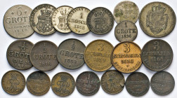 DEUTSCHE MÜNZEN VOR 1871
LOTS ALTDEUTSCHER MÜNZEN
OLDENBURG. Silber/Billon-12 Grote 1818 (s), 6 Grote 1816, 2 Grote 1815, 1 Grote 1836. 2 ½ Grote 18...