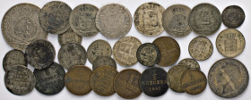DEUTSCHE MÜNZEN VOR 1871
LOTS ALTDEUTSCHER MÜNZEN
WÜRTTEMBERG. Lot Silber/Billon (23) u. Kupfermünzen 1767-1864: 20 Kr. 1810 (s/ss). ½ Gulden 1861 (...