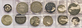 DEUTSCHE MÜNZEN VOR 1871
LOTS ALTDEUTSCHER MÜNZEN
12 verschiedene Kleinmünzen: BRANDENBURG, Denar (um 1315/18). 1/24 Taler 1666. 1/48 Taler 1748 E.G...