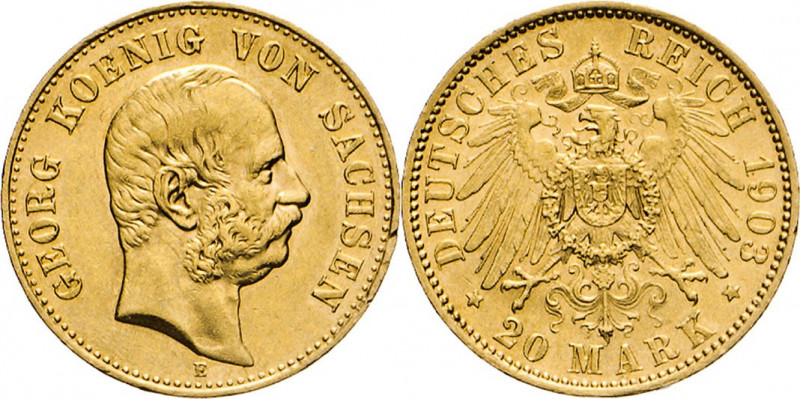 DEUTSCHE MÜNZEN NACH 1871
GOLDMÜNZEN des DEUTSCHEN KAISERREICHS
SACHSEN, König...