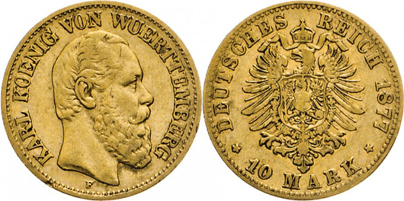 DEUTSCHE MÜNZEN NACH 1871
GOLDMÜNZEN des DEUTSCHEN KAISERREICHS
WÜRTTEMBERG, K...