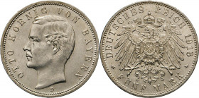 DEUTSCHE MÜNZEN NACH 1871
SILBERMÜNZEN des DEUTSCHEN KAISERREICHS
BAYERN, Königreich
5 Mark 1913. J. 46. 
vz/vz-st