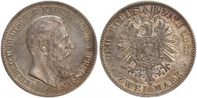 DEUTSCHE MÜNZEN NACH 1871
SILBERMÜNZEN des DEUTSCHEN KAISERREICHS
PREUSSEN, Königreich
2 Mark 1888 A. J. 98. 
vz+
