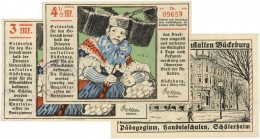 PAPIERGELD u. BANKNOTEN
DEUTSCHES INFLATIONSGELD
Notgeldscheine verschiedener Art 1914–1923
Bückeburg. Private Unterrichtsanstalten. 1,50; 3; 4,40 ...