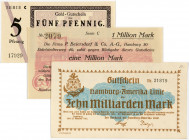 PAPIERGELD u. BANKNOTEN
DEUTSCHES INFLATIONSGELD
Hamburg, Sammlung A
Asbest- u. Gummiwerke Alfred Calmon. Gold-Gutschein über 5 Pfennig v. 29.11.19...
