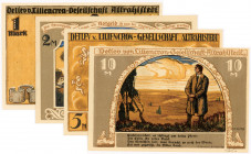 PAPIERGELD u. BANKNOTEN
DEUTSCHES INFLATIONSGELD
Hamburg, Sammlung B.
Altrahlstedt, Liliencron-Gesellschaft. 1, 2, 5, 10 Mark o.D. (1921). Ohne Auf...