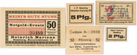 PAPIERGELD u. BANKNOTEN
DEUTSCHES INFLATIONSGELD
Hamburg, Sammlung B.
J.P. Henning, Uhlenhorsterweg. 5 Pfennig. o.D. Mit Stempel. LSK 168. Heinrich...