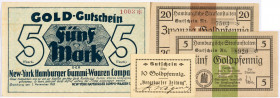 PAPIERGELD u. BANKNOTEN
DEUTSCHES INFLATIONSGELD
Hamburg, Sammlung B.
New-York-Hamburger Gummi-Waaren Compagnie. 5 Mark Gold 1.11.1923. LSK 221.1. ...