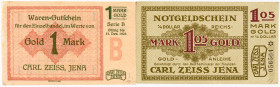 PAPIERGELD u. BANKNOTEN
DEUTSCHES INFLATIONSGELD
Hamburg, Sammlung B.
Jena. Carl Zeiss. Warengutschein 1 Goldmark, Serie B bis 31.12.1923. 1,05 Mar...