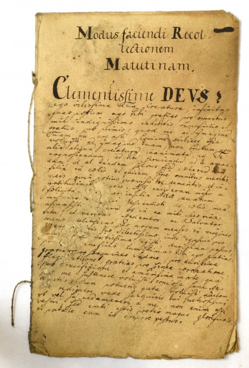 Rękopis 1768 Ładny rękopis. Lekkie ubytki. Papier czerpany. Wymiary 10,6 x 18,2 ...