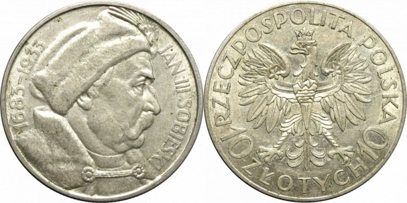 II Republic of Poland, 10 zloty 1933 Sobieski Przyjemny w odbiorze egzemplarz z ...