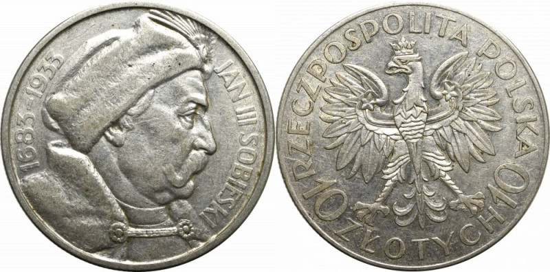 II Republic of Poland, 10 zloty 1933 Sobieski Ładny egzemplarz. Patyna, nalot. N...